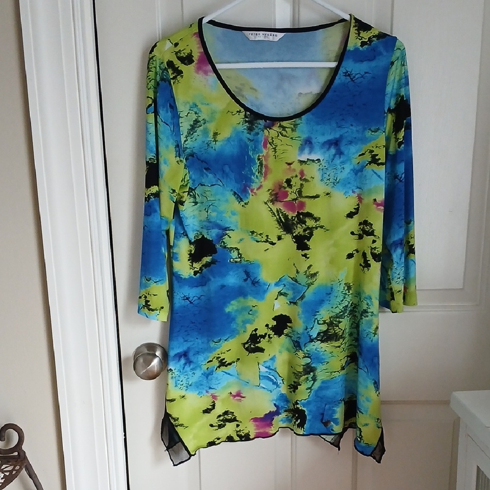 Peter Nygard Vibrant Blue and Yellow Tunic